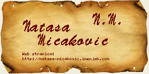 Nataša Micaković vizit kartica